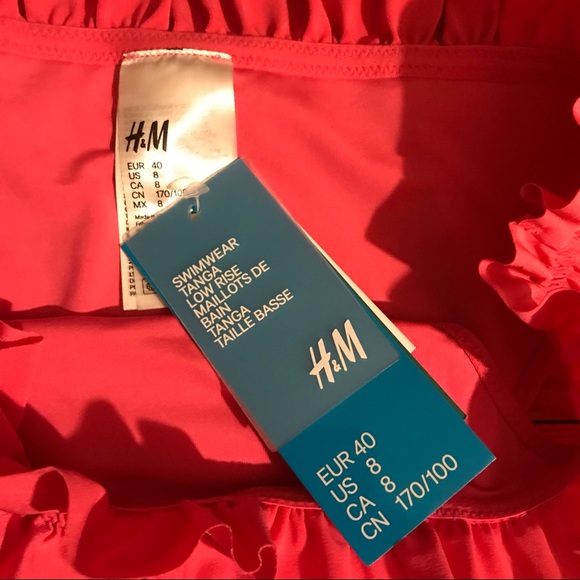 H&M Coral Ruffle Bikini Bottom, NWT, 8 - Picture 2 of 8